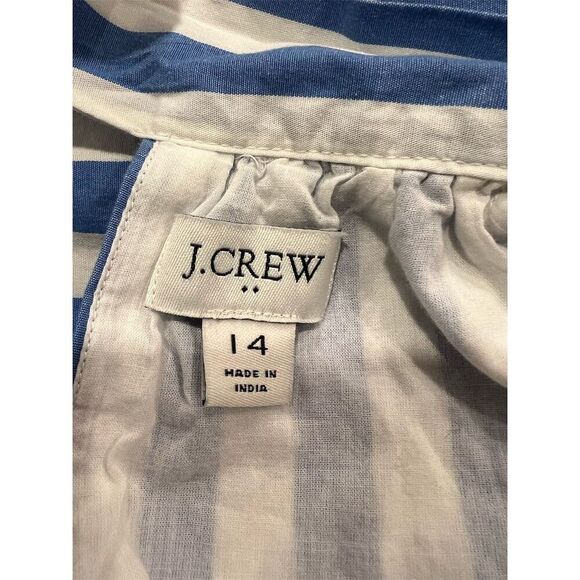 J. Crew  Factory Women's Size 14 Blue Striped Mini Shift Dress Sleeveless Casual - Picture 5 of 8